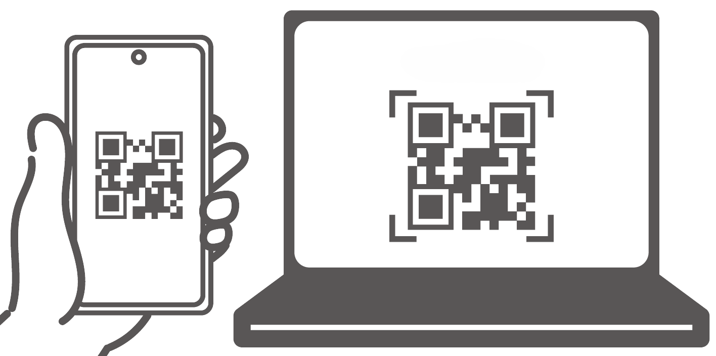 QR コードをスキャンします」画面のQRコードをスマートフォンで